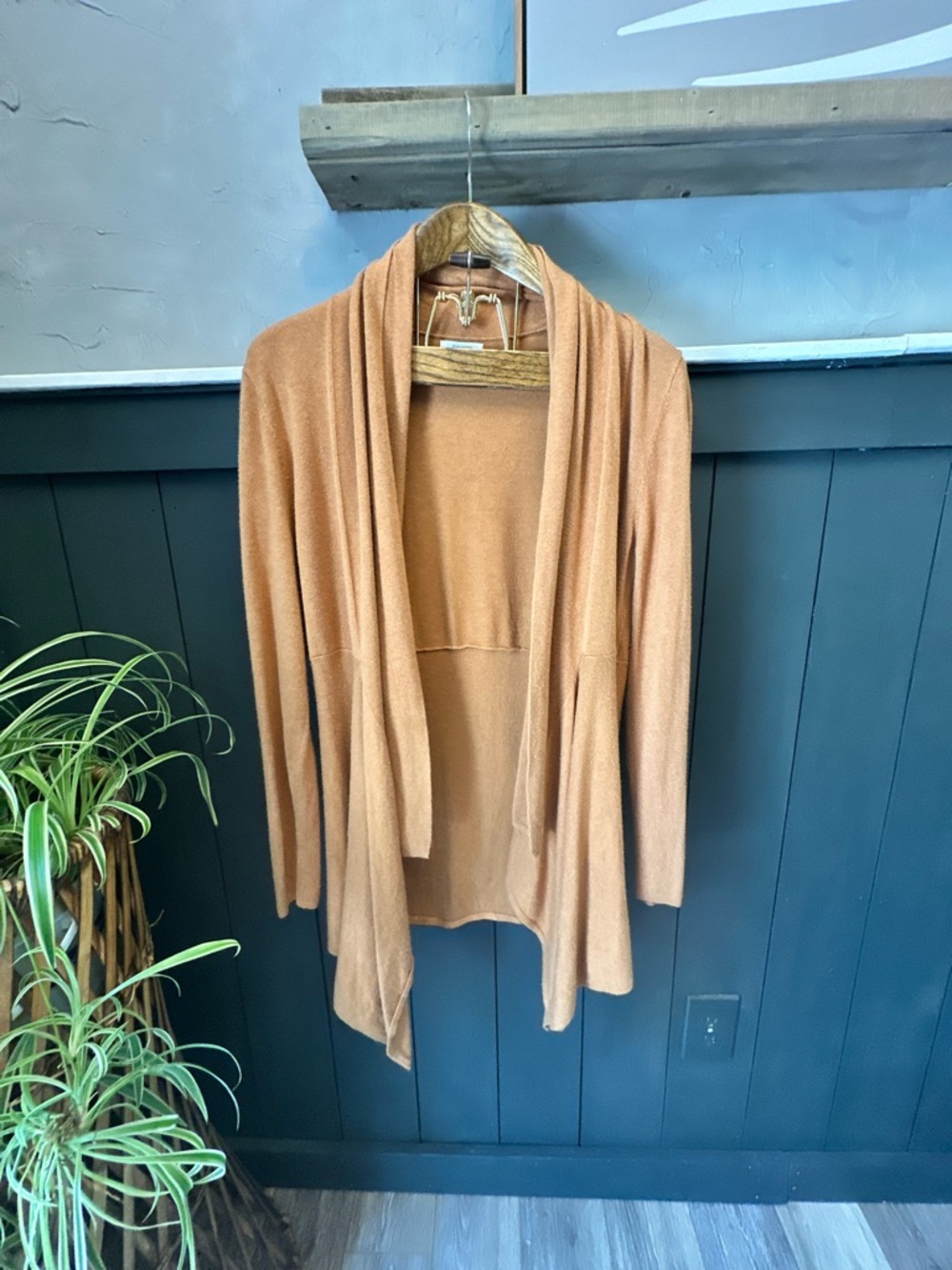 Maurices Women's Loose Open Drape Cardigan in Tan Rust  size L